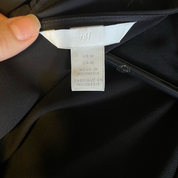 Black Satin Open Back Blouse - Picture 3 of 3